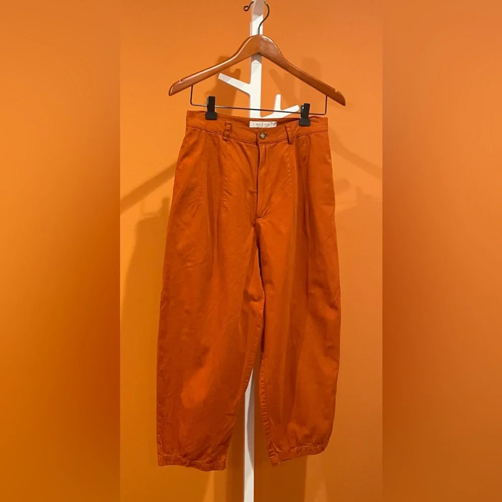 90s VTG Barrel Leg Tweeds Trousers orange size 10 - Picture 6 of 6